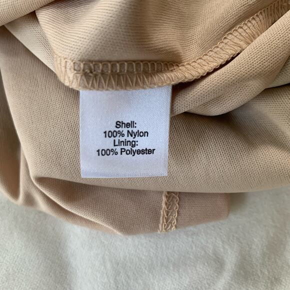 Saks Fifth Ave Black Label midi dress cap sleeve green lace beige lining size 12 - Picture 5 of 8